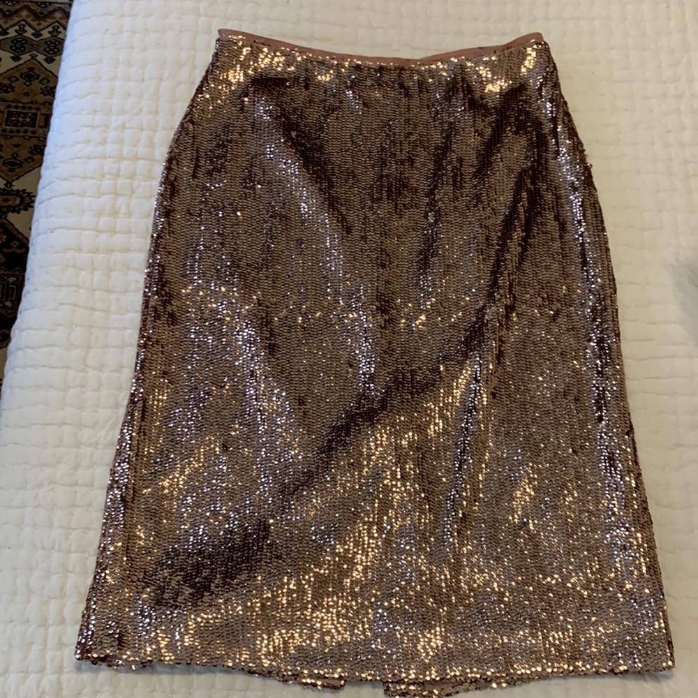 Rose Gold J.Crew Sequin Skirt